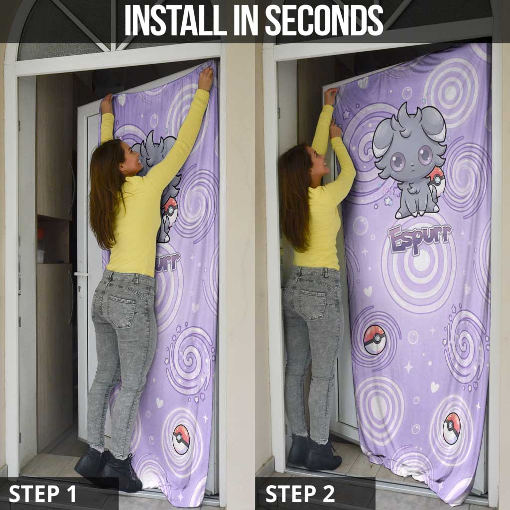 Espurr Door Cover Hypnotic Pastel Psychic Swirl Art