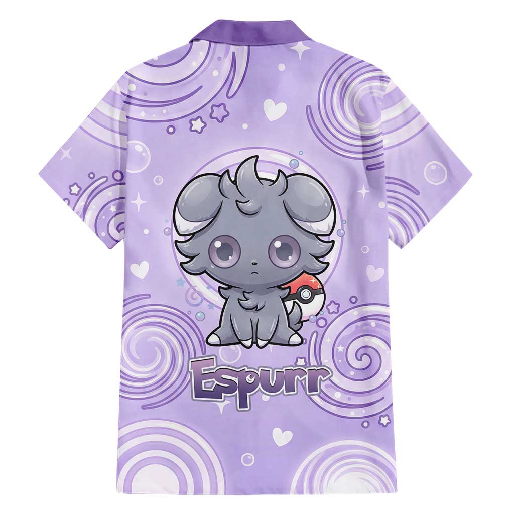 Espurr Family Matching Long Sleeve Bodycon Dress and Hawaiian Shirt Hypnotic Pastel Psychic Swirl Art