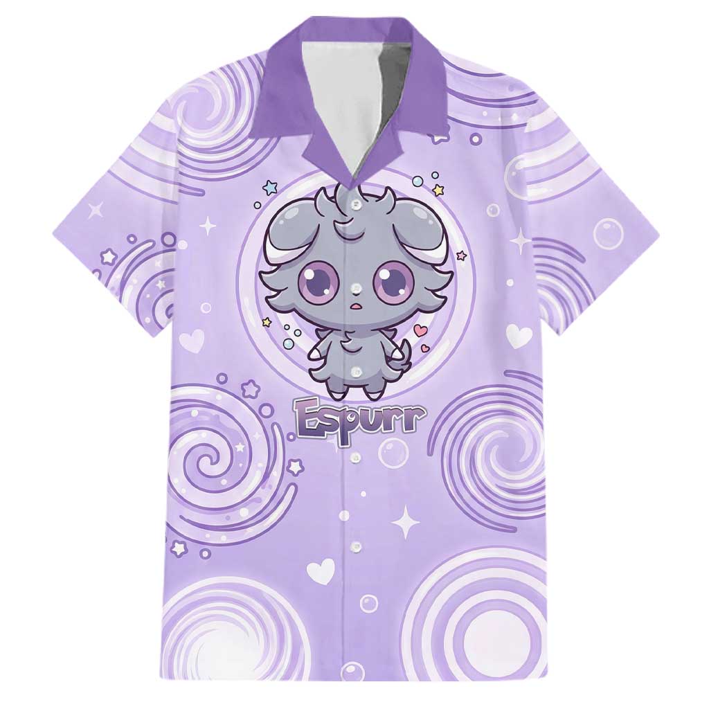 Espurr Family Matching Off Shoulder Maxi Dress and Hawaiian Shirt Hypnotic Pastel Psychic Swirl Art