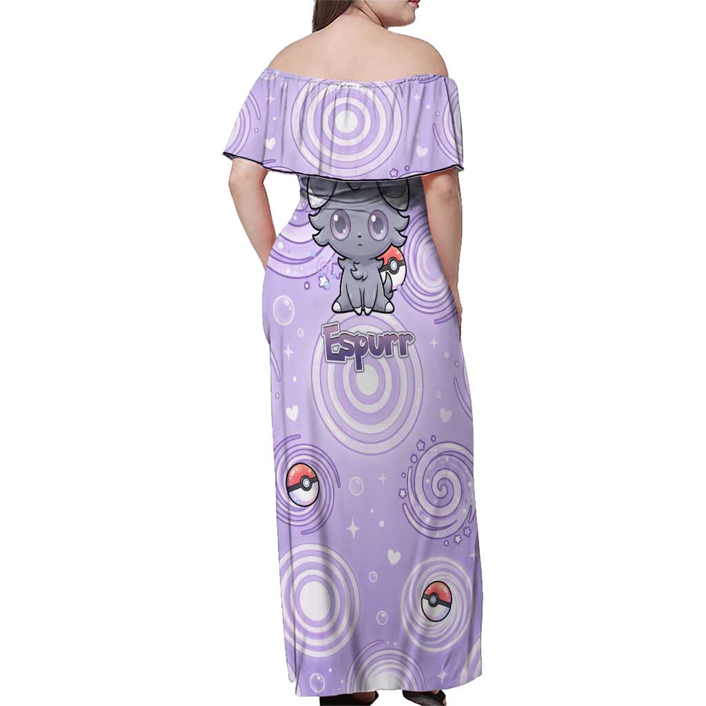 Espurr Family Matching Off Shoulder Maxi Dress and Hawaiian Shirt Hypnotic Pastel Psychic Swirl Art