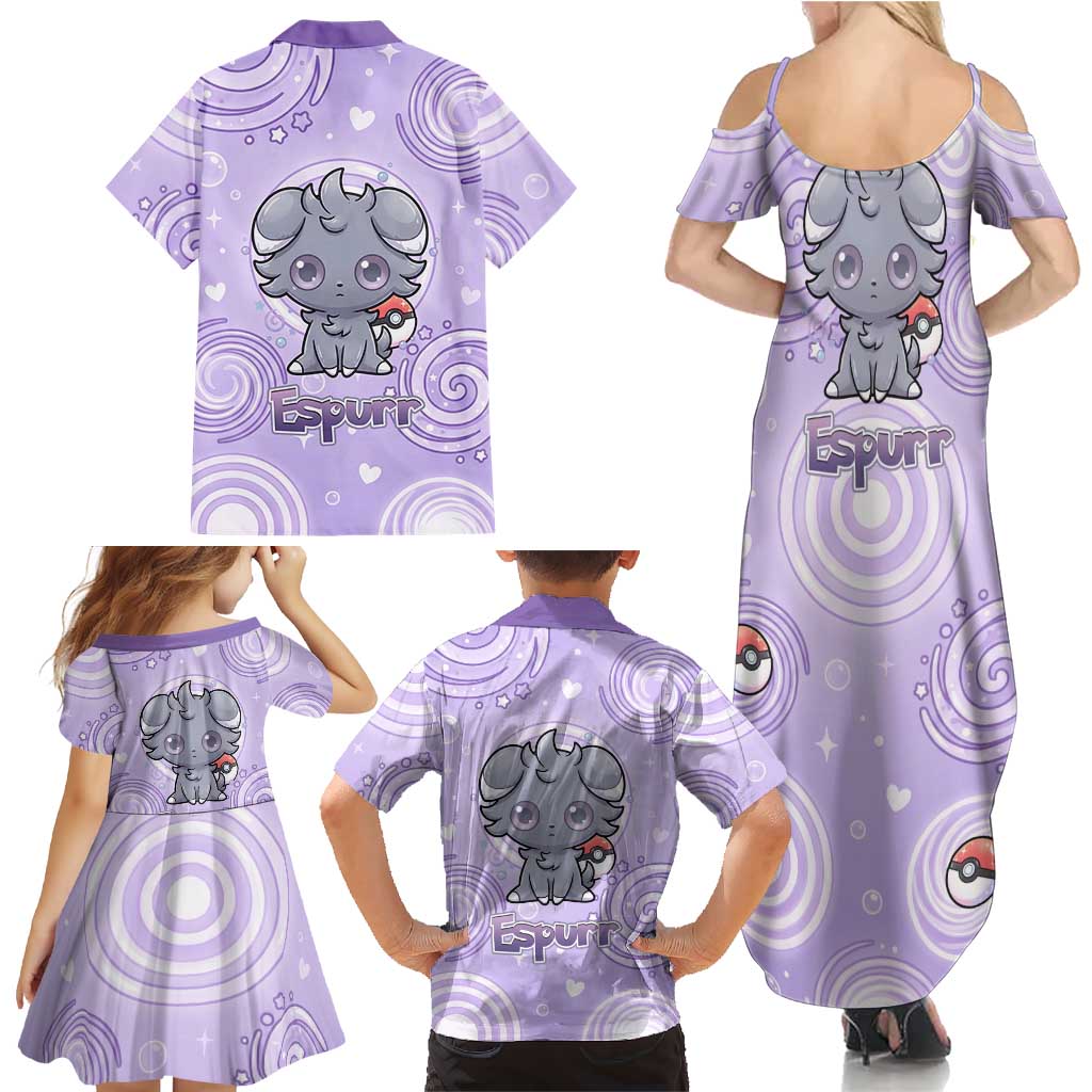 Espurr Family Matching Summer Maxi Dress and Hawaiian Shirt Hypnotic Pastel Psychic Swirl Art