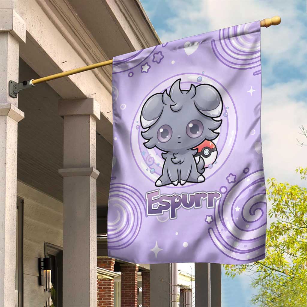 Espurr Garden Flag Hypnotic Pastel Psychic Swirl Art