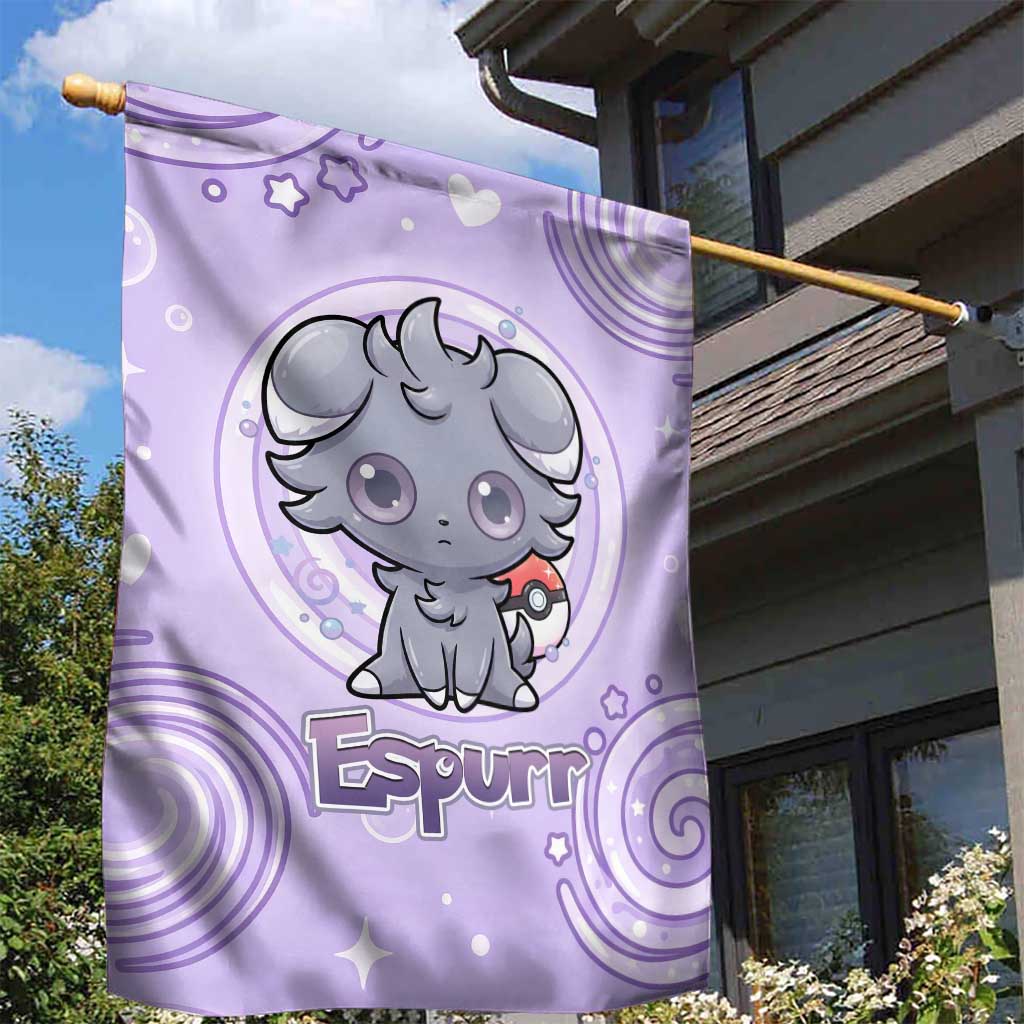 Espurr Garden Flag Hypnotic Pastel Psychic Swirl Art