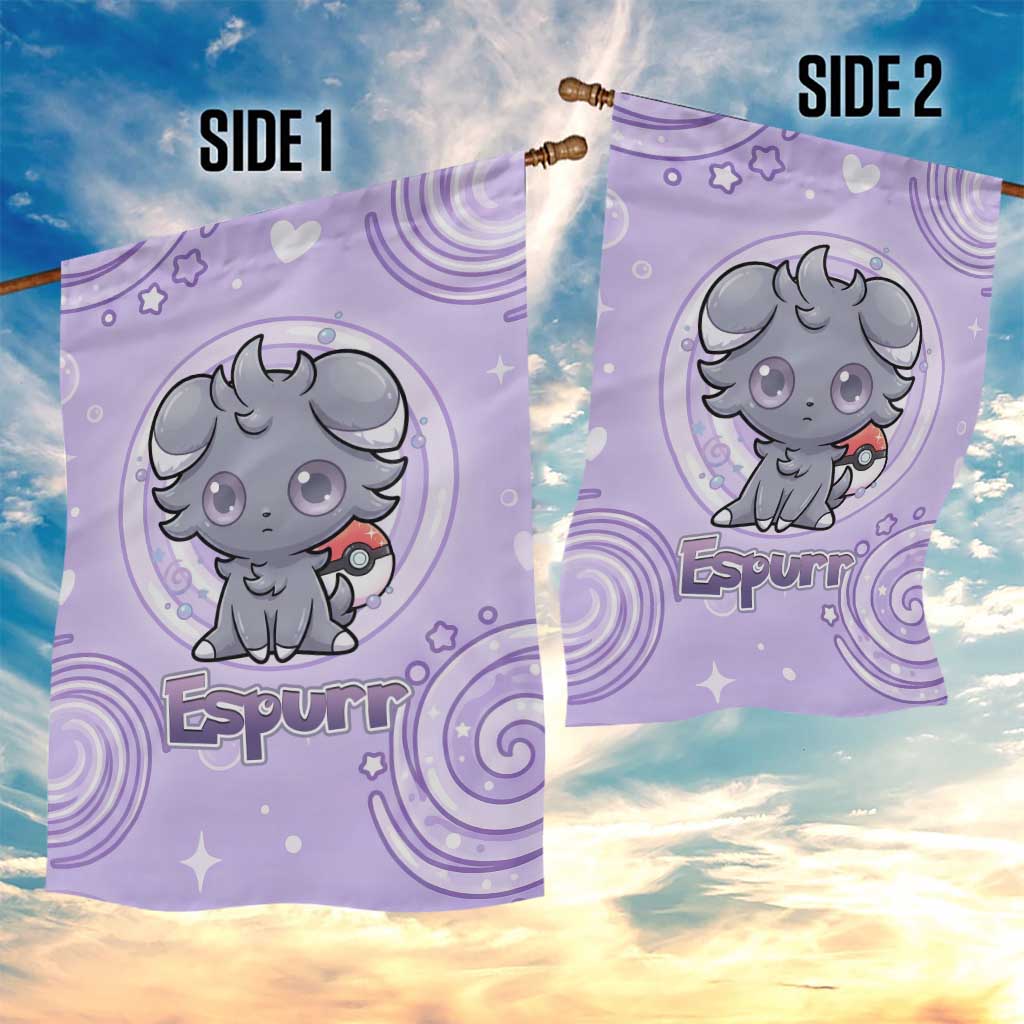 Espurr Garden Flag Hypnotic Pastel Psychic Swirl Art