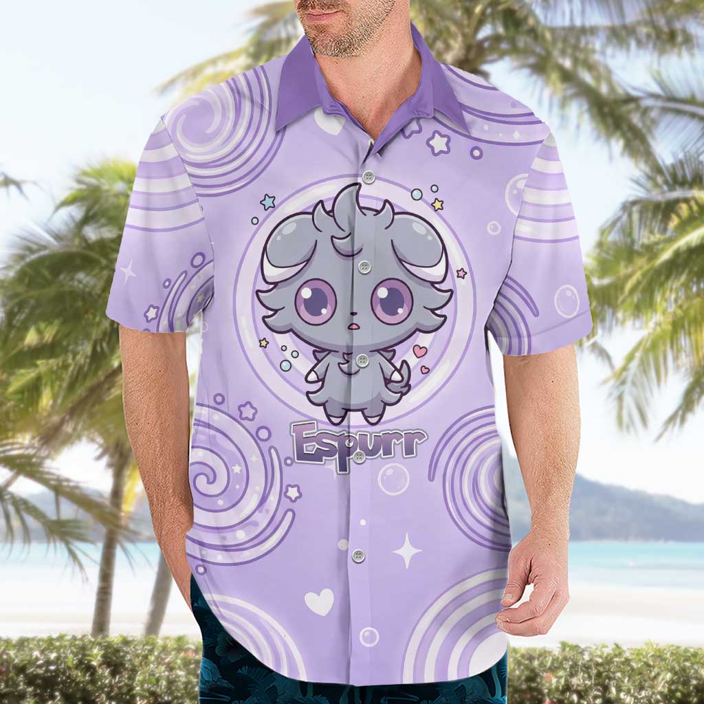 Espurr Hawaiian Shirt Hypnotic Pastel Psychic Swirl Art