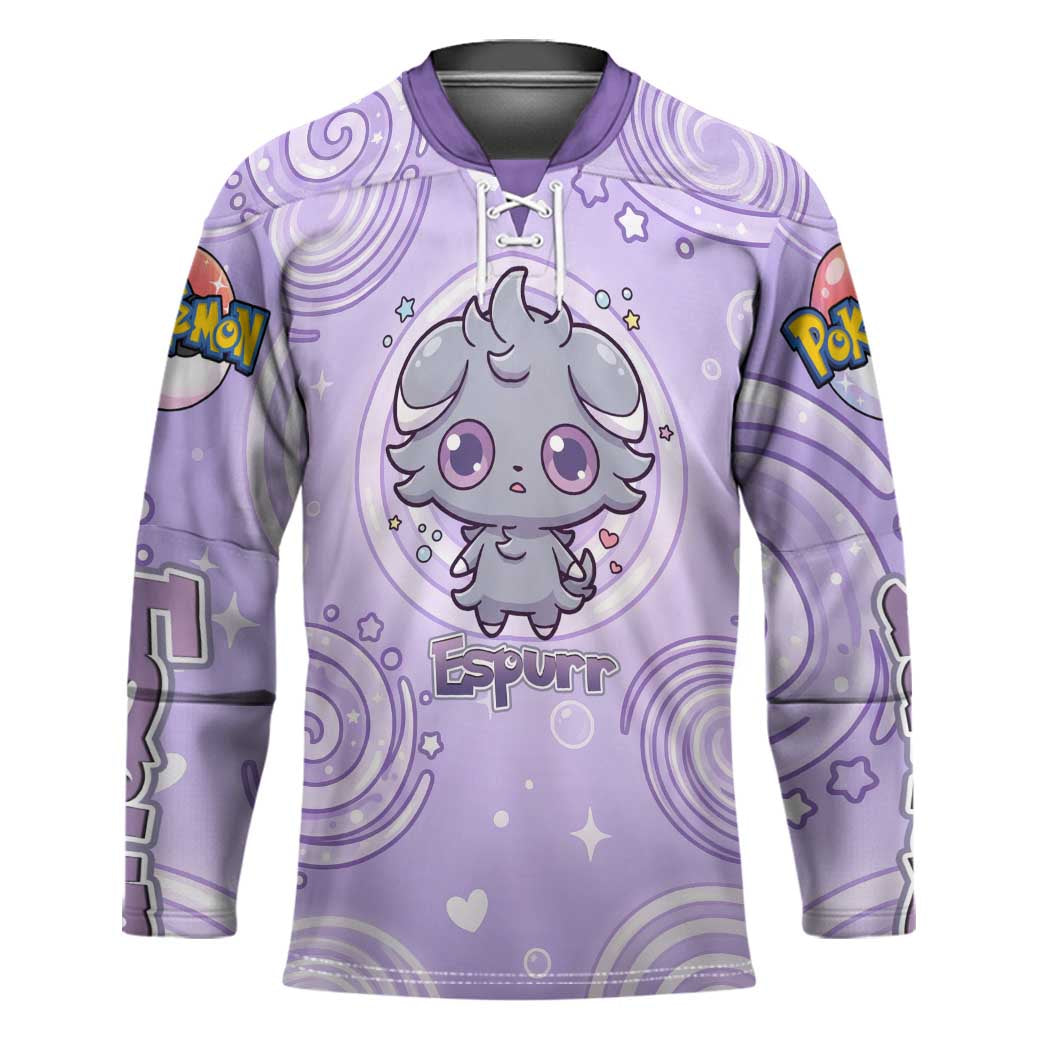 Espurr Hockey Jersey Hypnotic Pastel Psychic Swirl Art