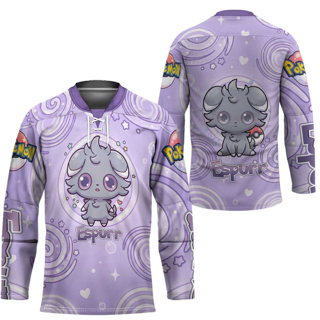 Espurr Hockey Jersey Hypnotic Pastel Psychic Swirl Art