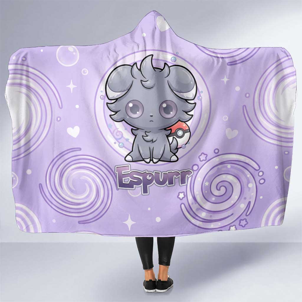 Espurr Hooded Blanket Hypnotic Pastel Psychic Swirl Art
