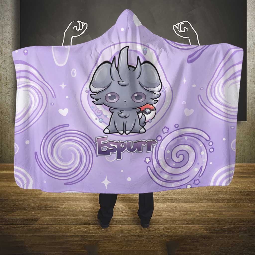 Espurr Hooded Blanket Hypnotic Pastel Psychic Swirl Art