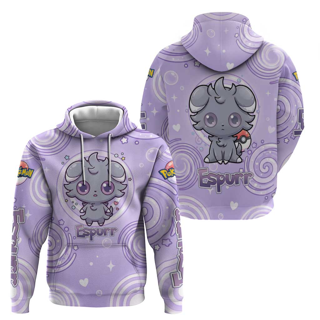 Espurr Hoodie Hypnotic Pastel Psychic Swirl Art