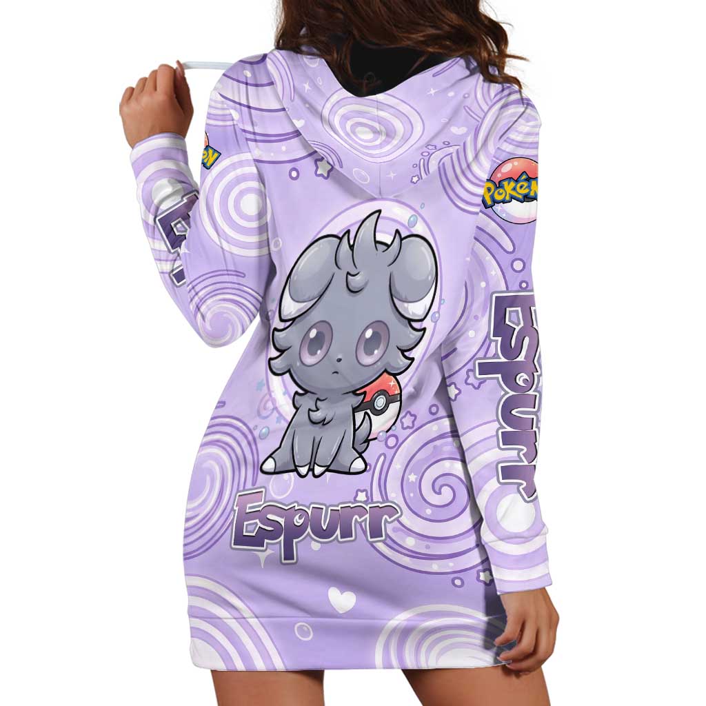 Espurr Hoodie Dress Hypnotic Pastel Psychic Swirl Art