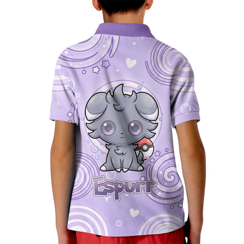 Espurr Kid Polo Shirt Hypnotic Pastel Psychic Swirl Art