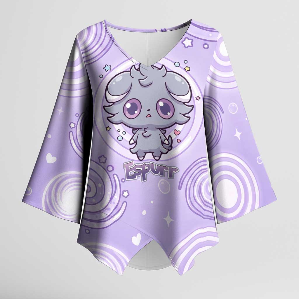 Espurr Kimono Sleeve Blouse Hypnotic Pastel Psychic Swirl Art