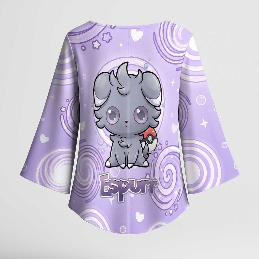 Espurr Kimono Sleeve Blouse Hypnotic Pastel Psychic Swirl Art