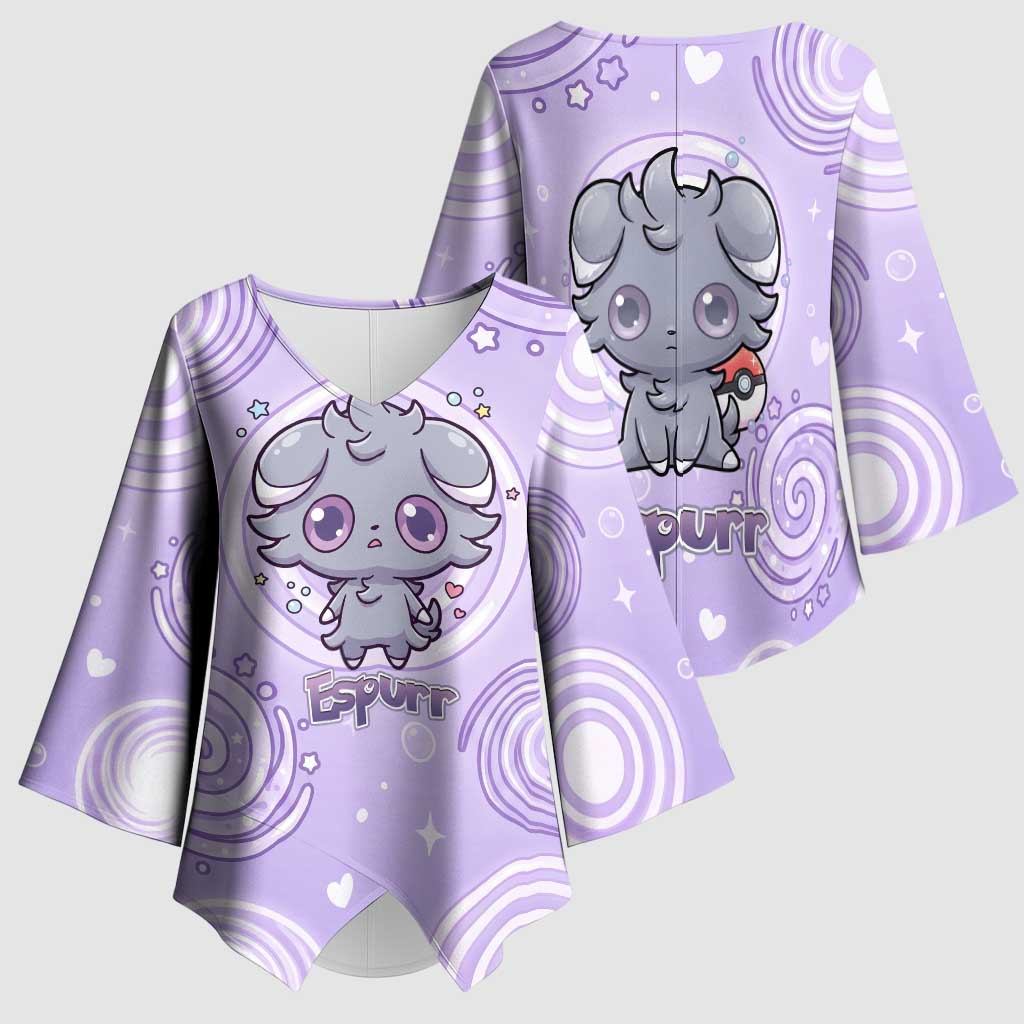 Espurr Kimono Sleeve Blouse Hypnotic Pastel Psychic Swirl Art