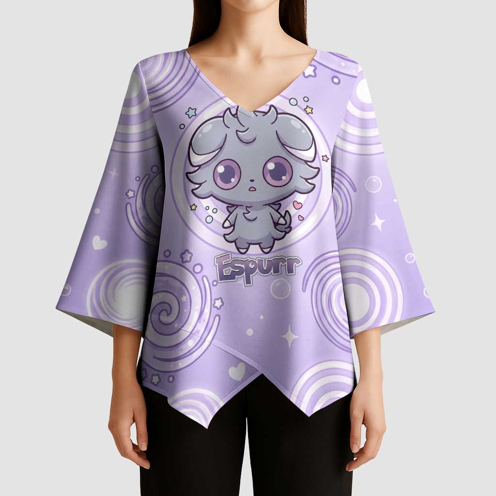 Espurr Kimono Sleeve Blouse Hypnotic Pastel Psychic Swirl Art