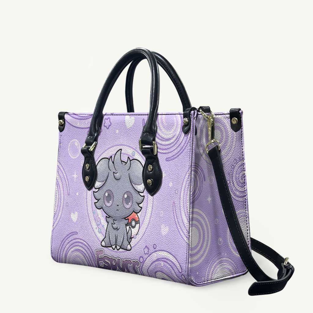 Espurr Leather Bag Hypnotic Pastel Psychic Swirl Art