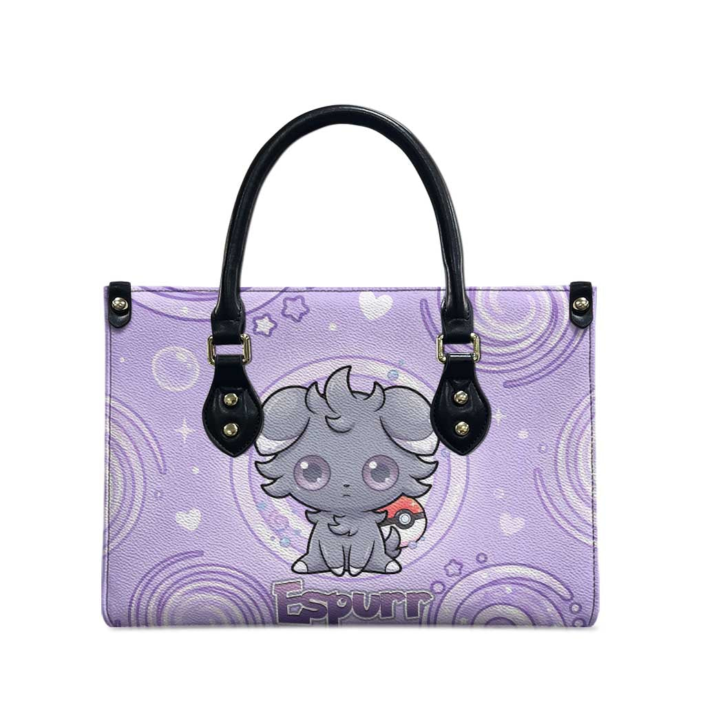 Espurr Leather Bag Hypnotic Pastel Psychic Swirl Art