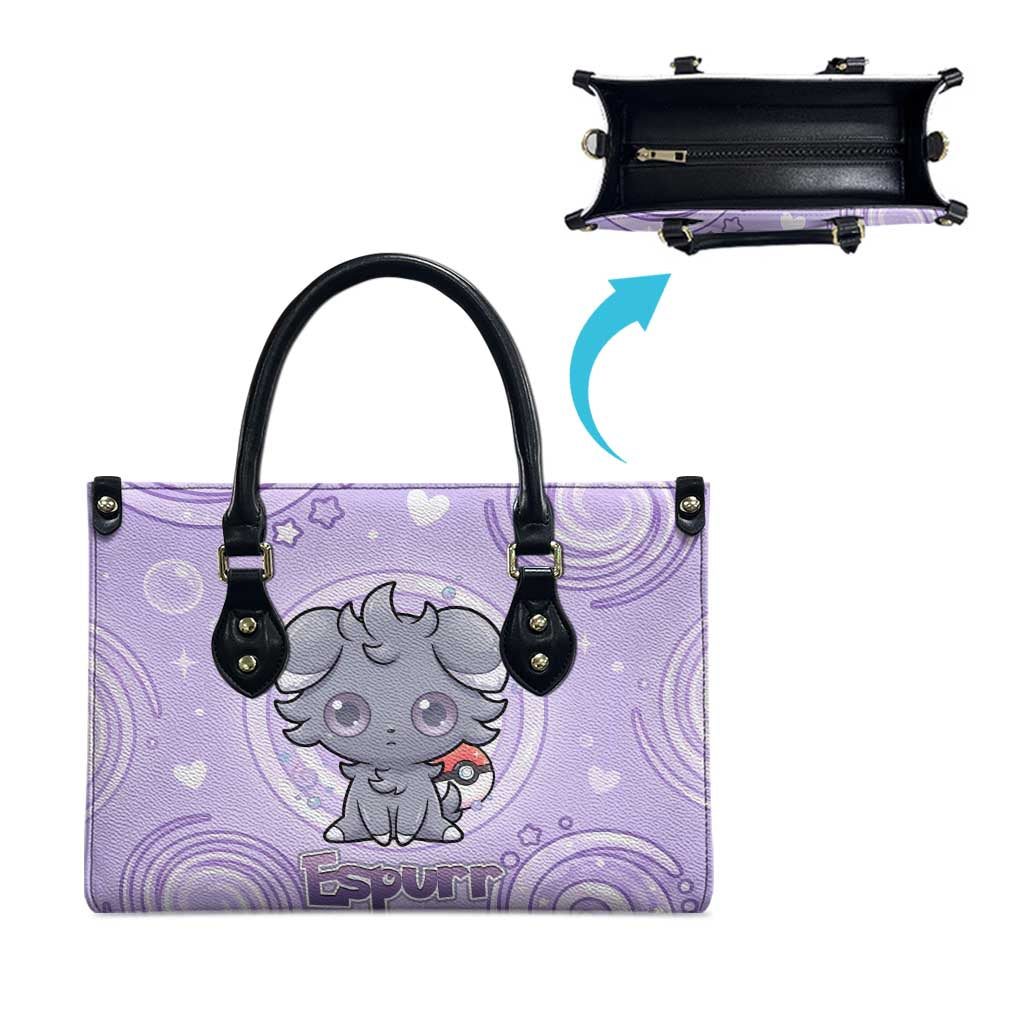 Espurr Leather Bag Hypnotic Pastel Psychic Swirl Art