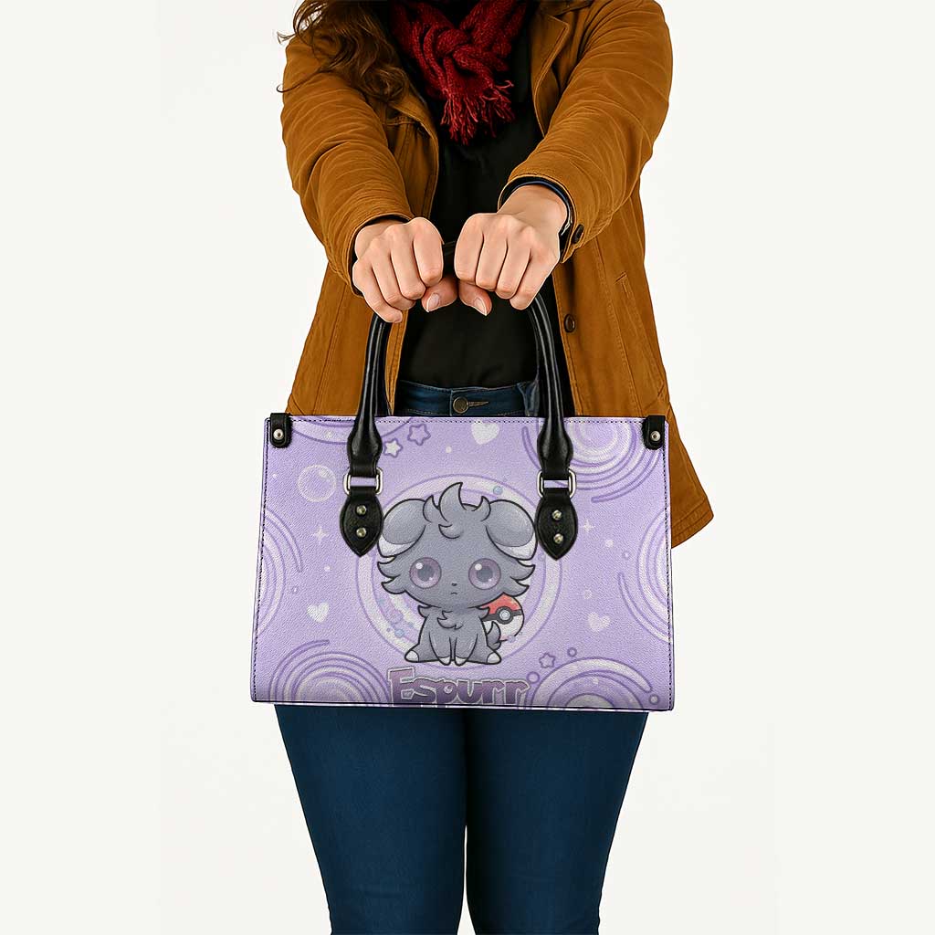 Espurr Leather Bag Hypnotic Pastel Psychic Swirl Art