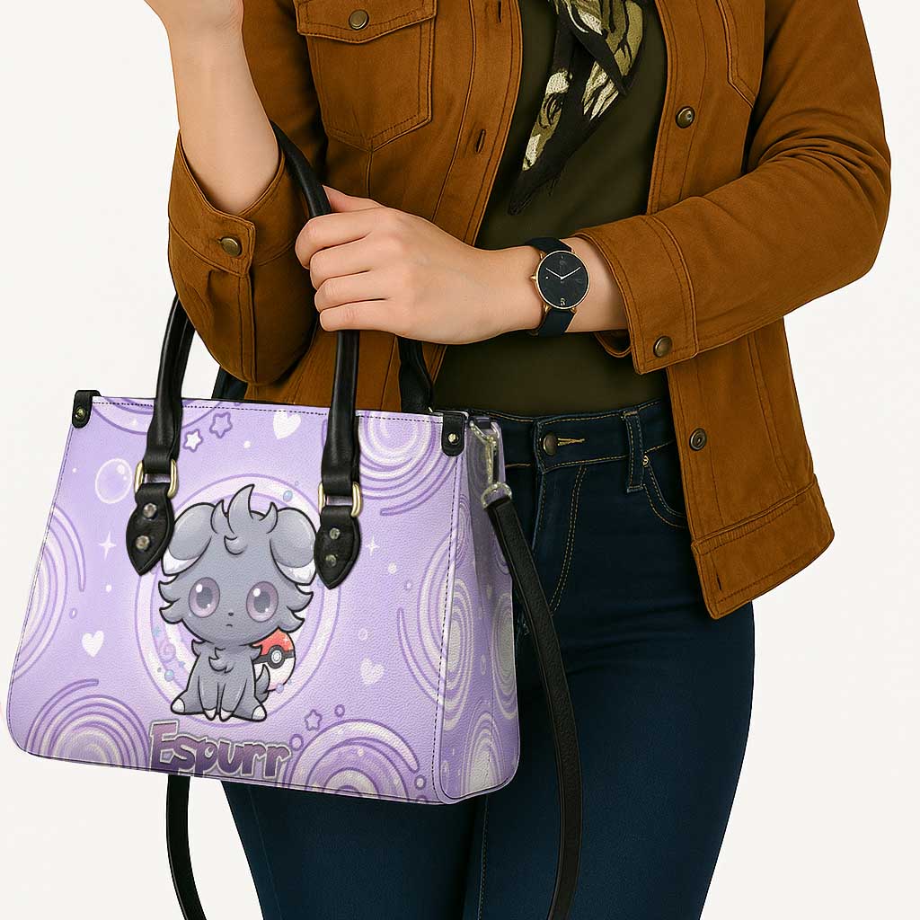 Espurr Leather Bag Hypnotic Pastel Psychic Swirl Art