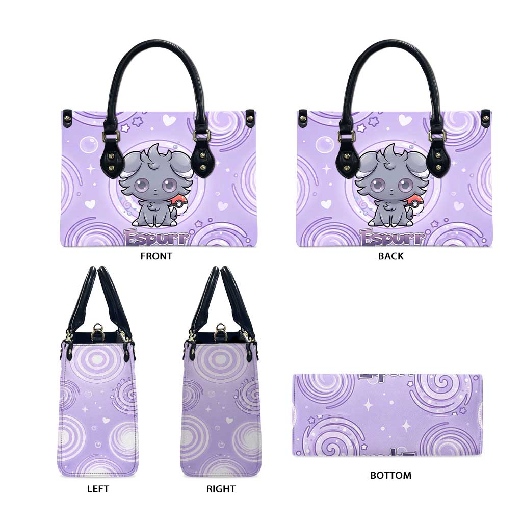 Espurr Leather Bag Hypnotic Pastel Psychic Swirl Art