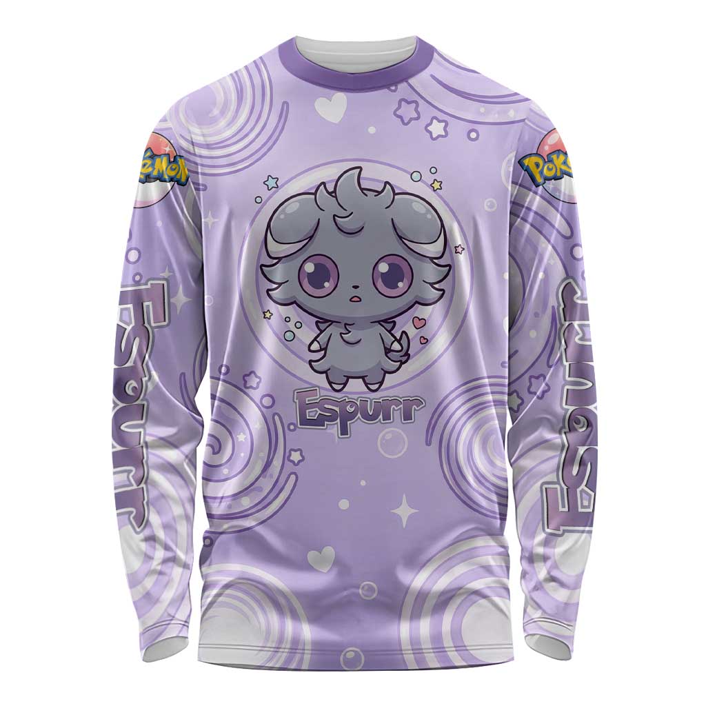 Espurr Long Sleeve Shirt Hypnotic Pastel Psychic Swirl Art
