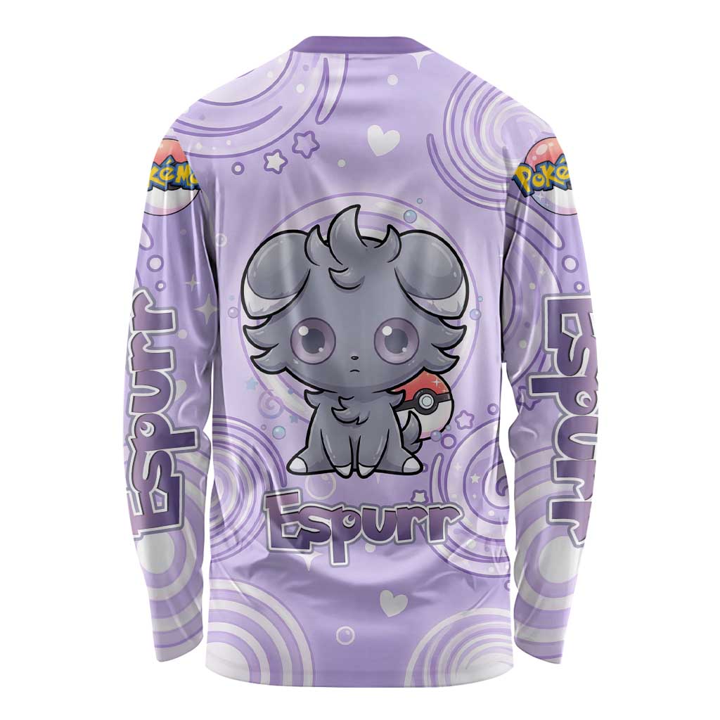 Espurr Long Sleeve Shirt Hypnotic Pastel Psychic Swirl Art