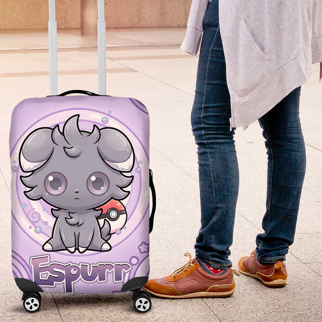 Espurr Luggage Cover Hypnotic Pastel Psychic Swirl Art