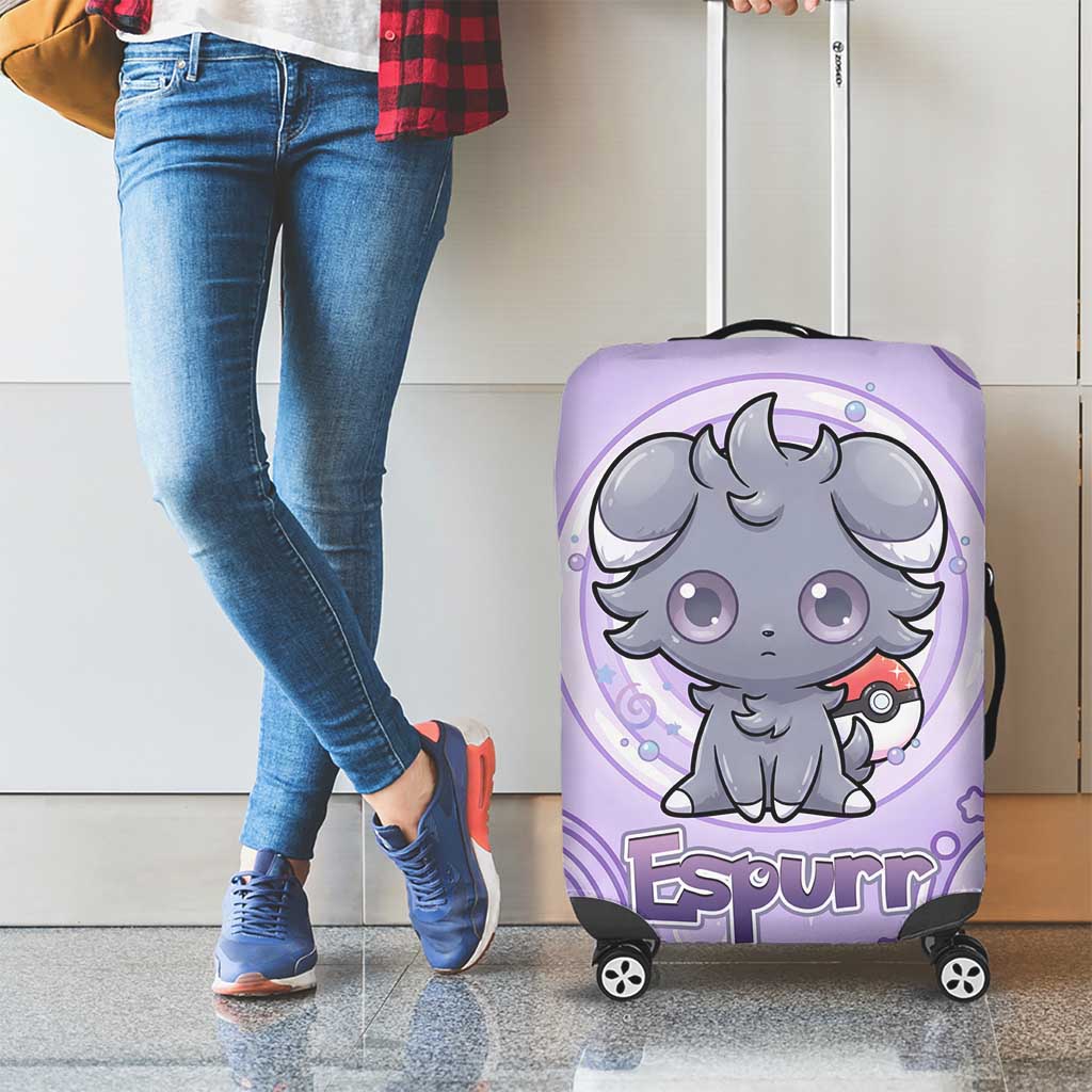 Espurr Luggage Cover Hypnotic Pastel Psychic Swirl Art