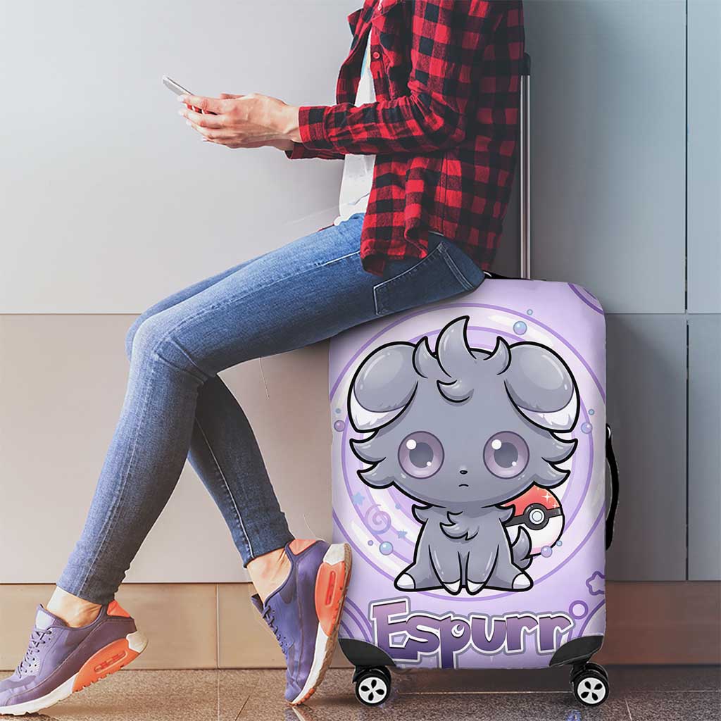 Espurr Luggage Cover Hypnotic Pastel Psychic Swirl Art