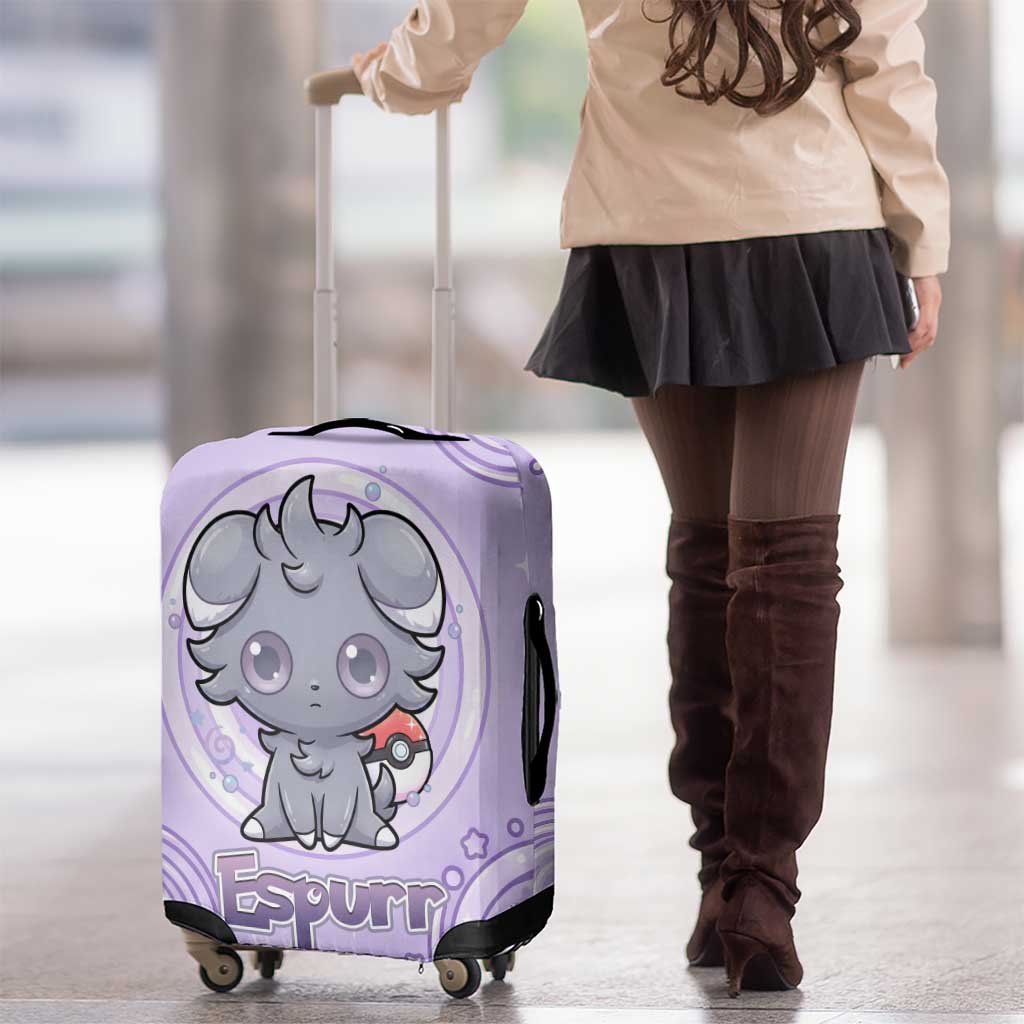 Espurr Luggage Cover Hypnotic Pastel Psychic Swirl Art