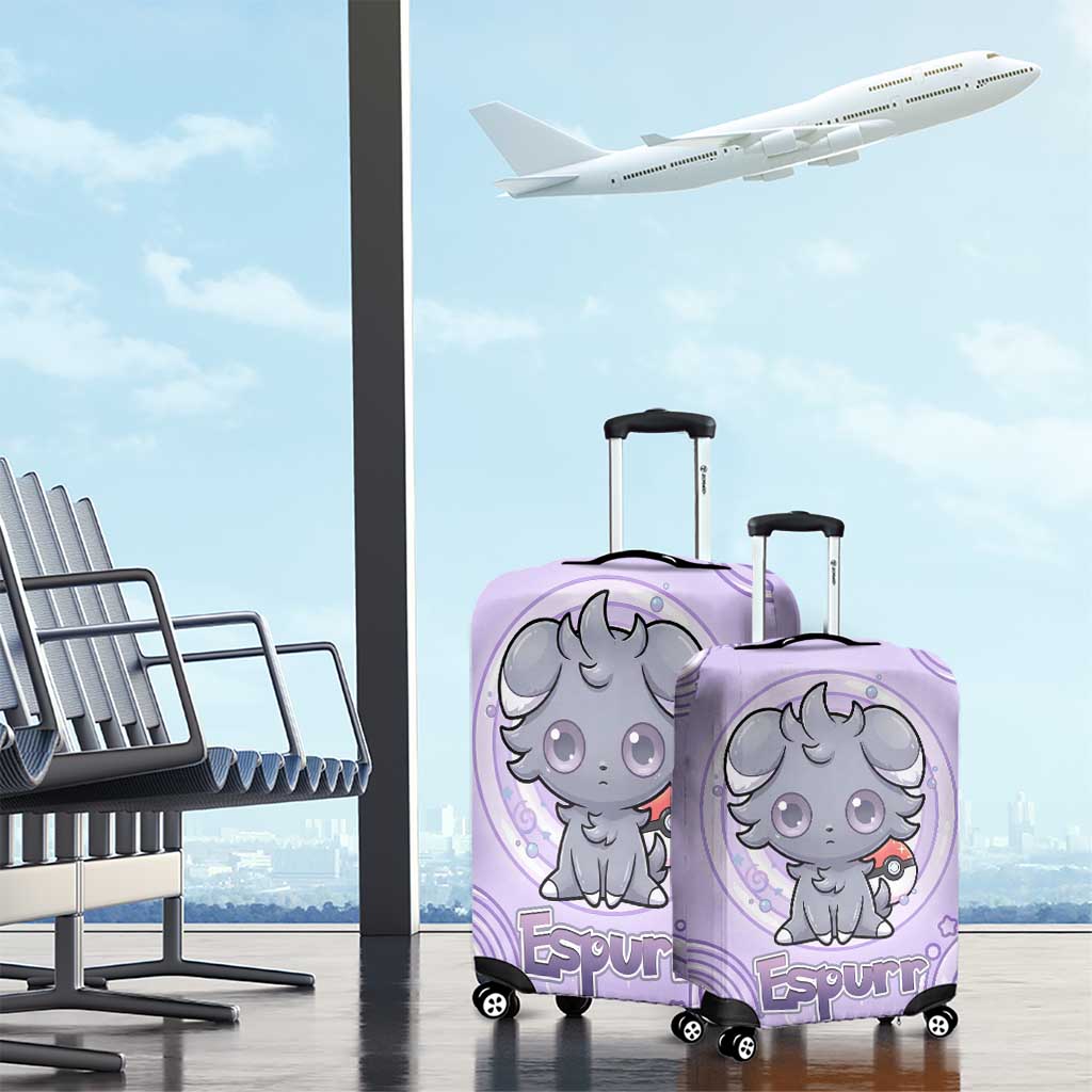 Espurr Luggage Cover Hypnotic Pastel Psychic Swirl Art