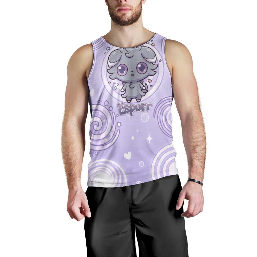 Espurr Men Tank Top Hypnotic Pastel Psychic Swirl Art