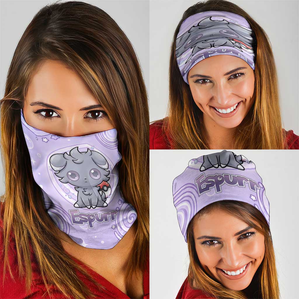 Espurr Neck Gaiter Hypnotic Pastel Psychic Swirl Art