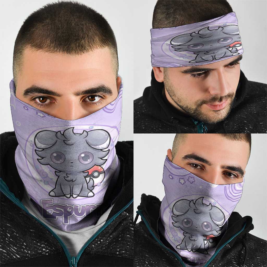 Espurr Neck Gaiter Hypnotic Pastel Psychic Swirl Art