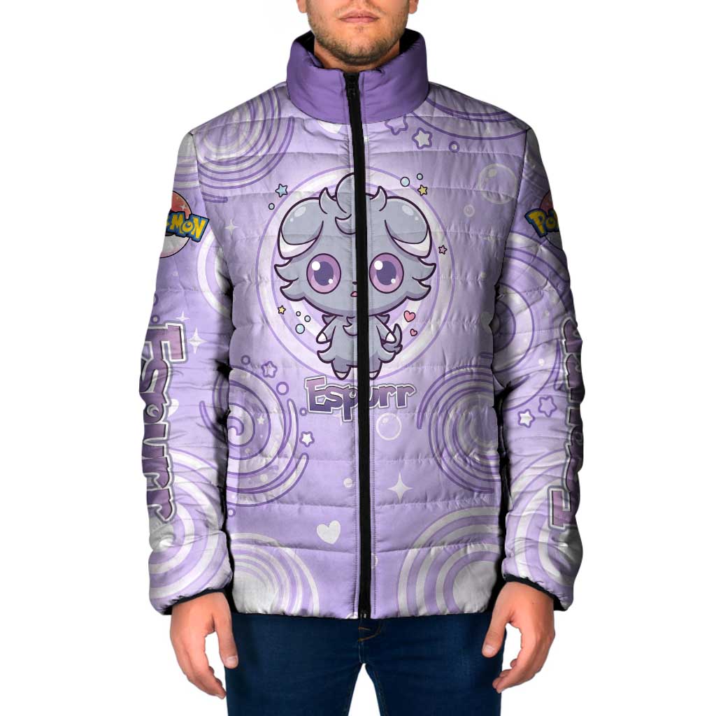 Espurr Padded Jacket Hypnotic Pastel Psychic Swirl Art