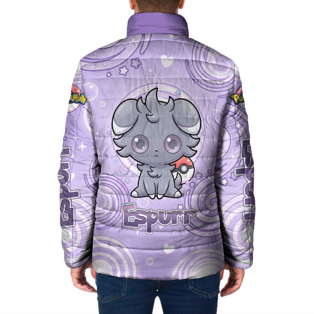 Espurr Padded Jacket Hypnotic Pastel Psychic Swirl Art