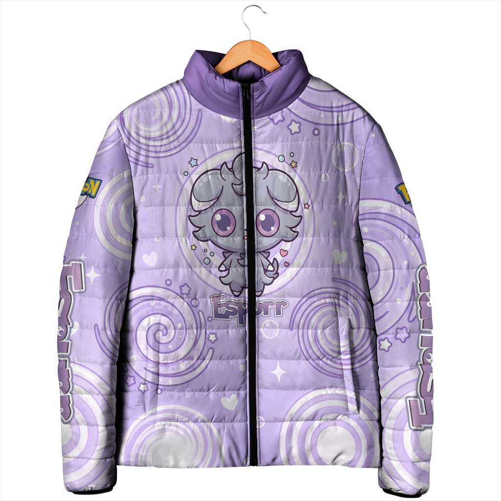 Espurr Padded Jacket Hypnotic Pastel Psychic Swirl Art