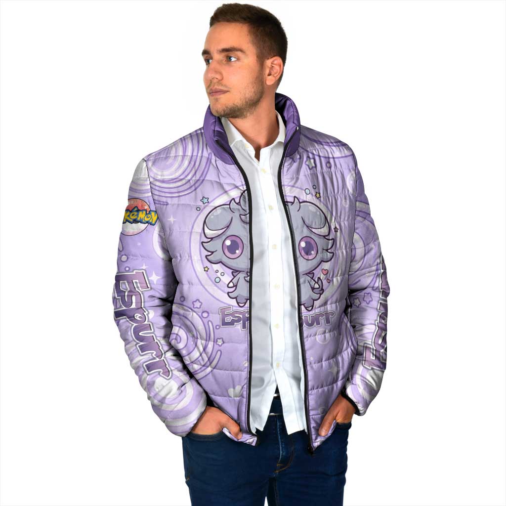 Espurr Padded Jacket Hypnotic Pastel Psychic Swirl Art