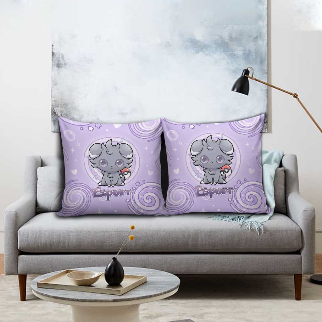 Espurr Pillow Cover Hypnotic Pastel Psychic Swirl Art