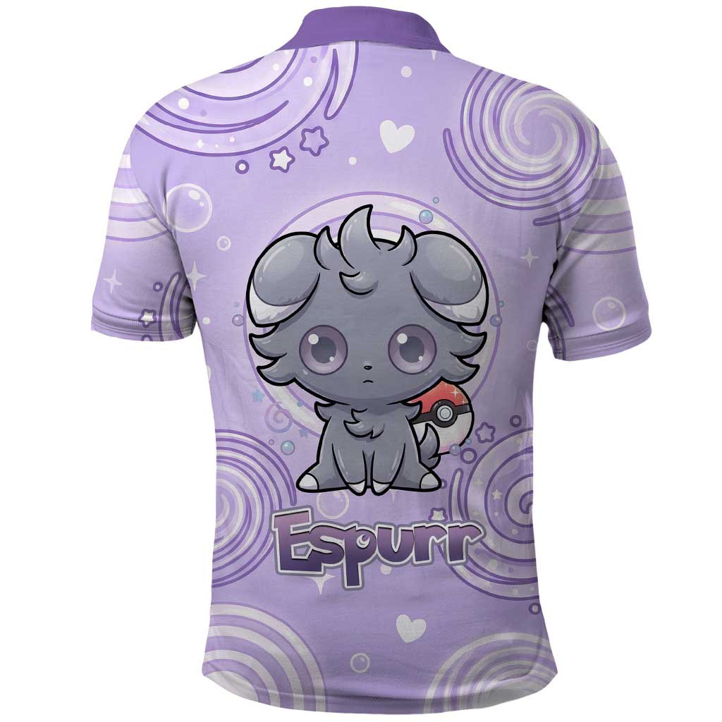 Espurr Polo Shirt Hypnotic Pastel Psychic Swirl Art