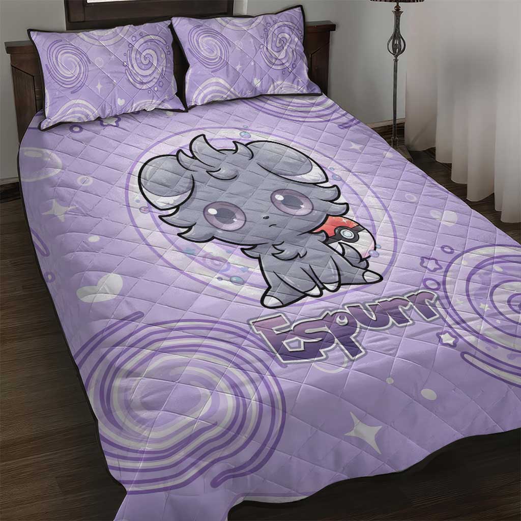 Espurr Quilt Bed Set Hypnotic Pastel Psychic Swirl Art