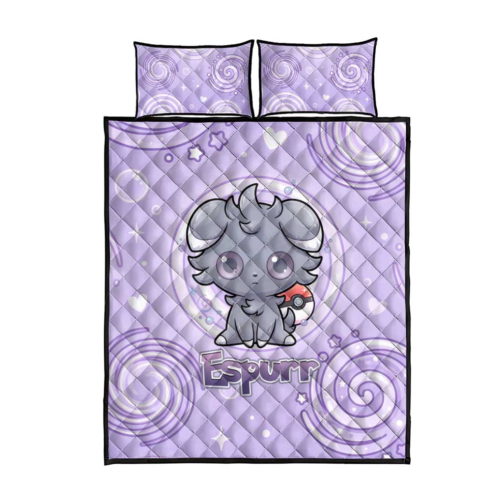 Espurr Quilt Bed Set Hypnotic Pastel Psychic Swirl Art
