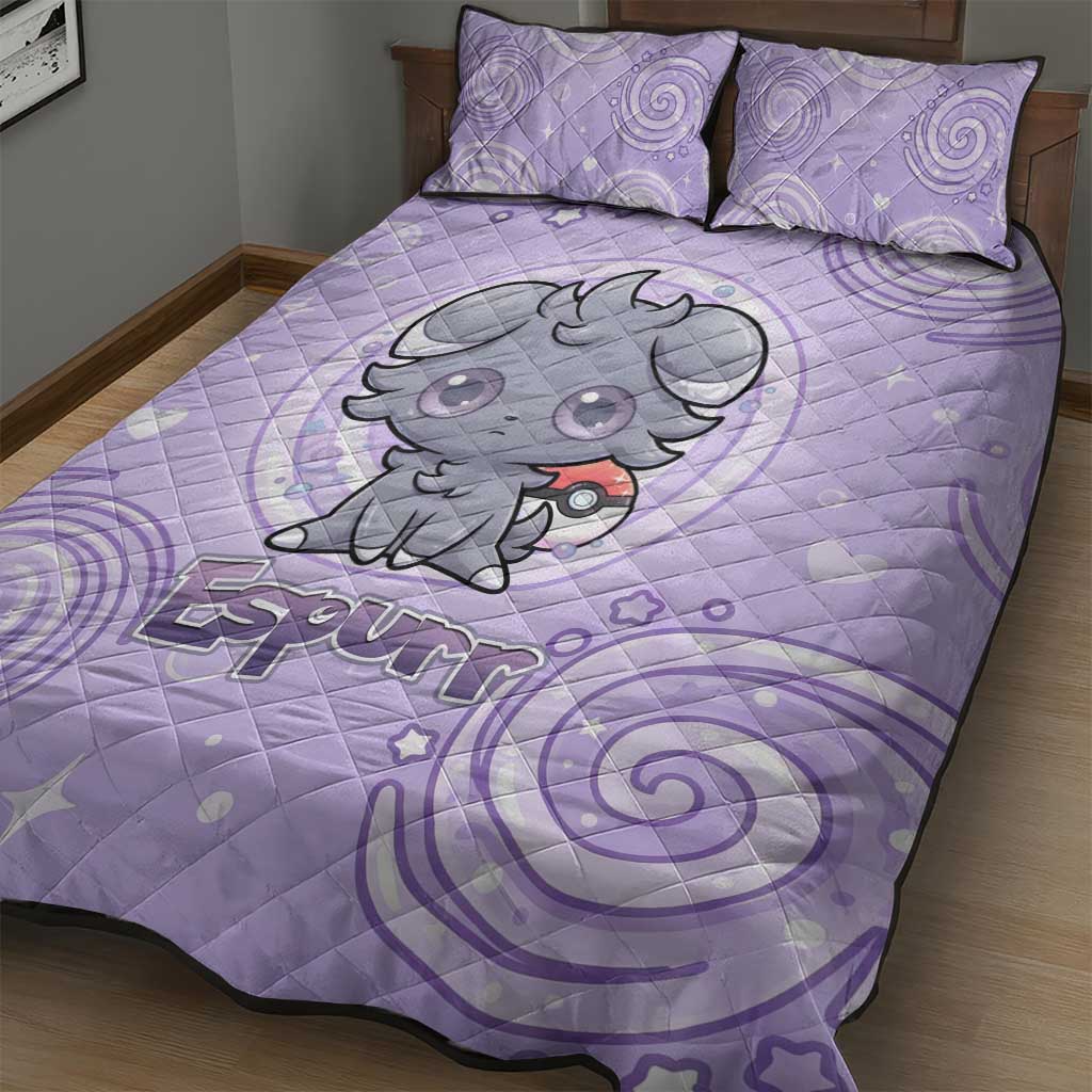 Espurr Quilt Bed Set Hypnotic Pastel Psychic Swirl Art