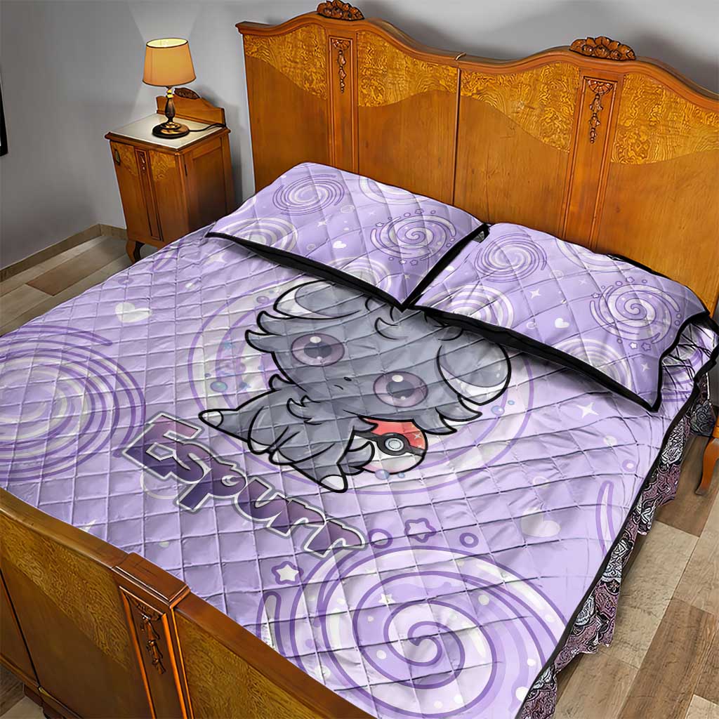 Espurr Quilt Bed Set Hypnotic Pastel Psychic Swirl Art