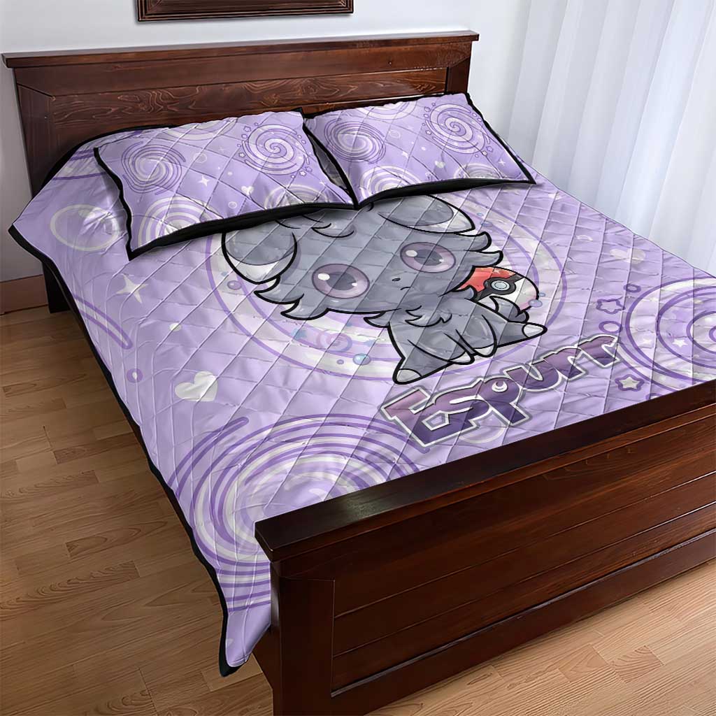 Espurr Quilt Bed Set Hypnotic Pastel Psychic Swirl Art