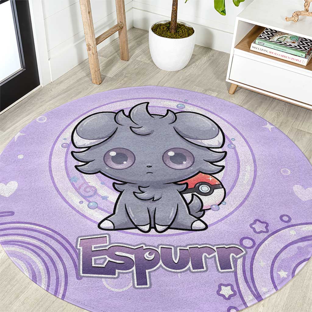 Espurr Round Carpet Hypnotic Pastel Psychic Swirl Art
