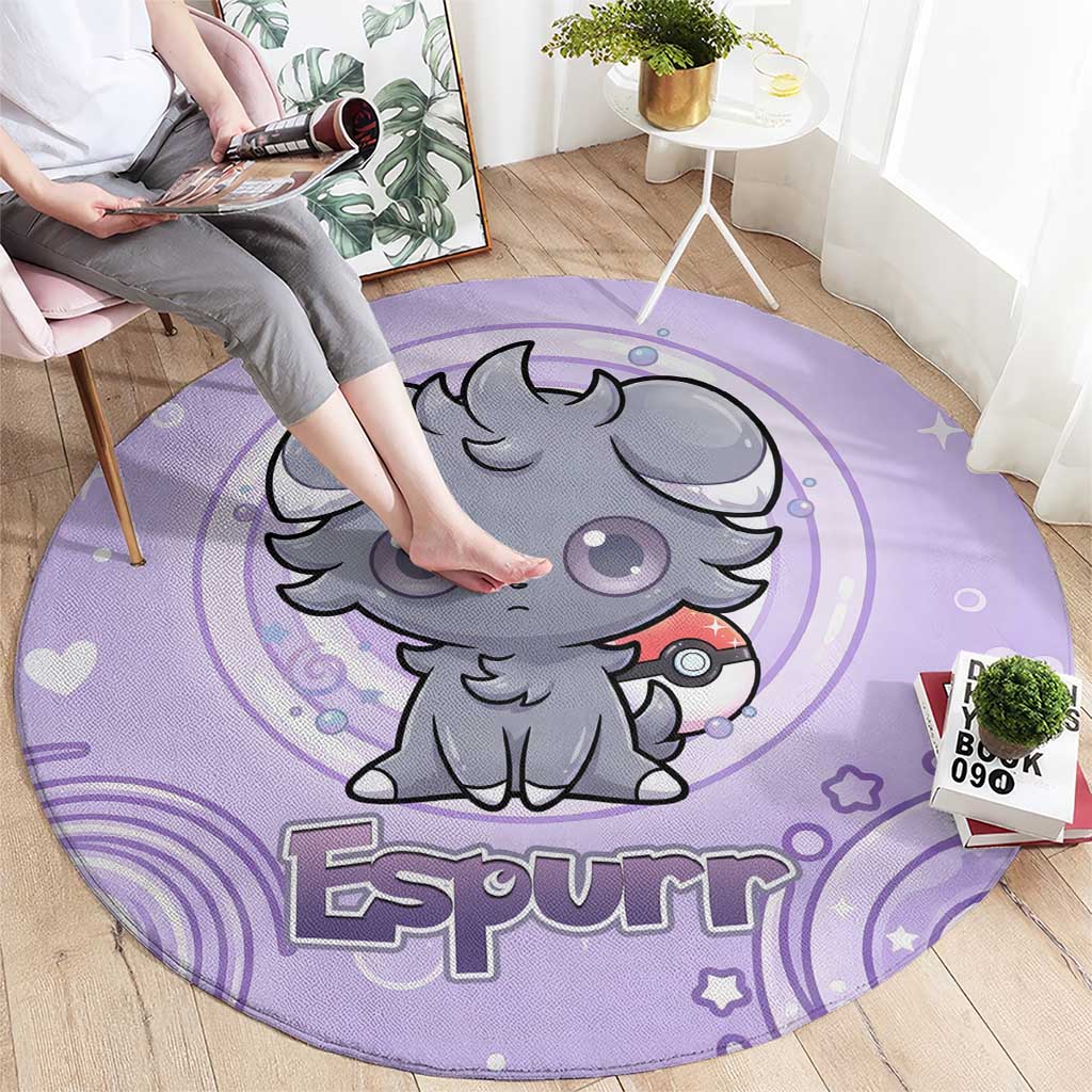 Espurr Round Carpet Hypnotic Pastel Psychic Swirl Art