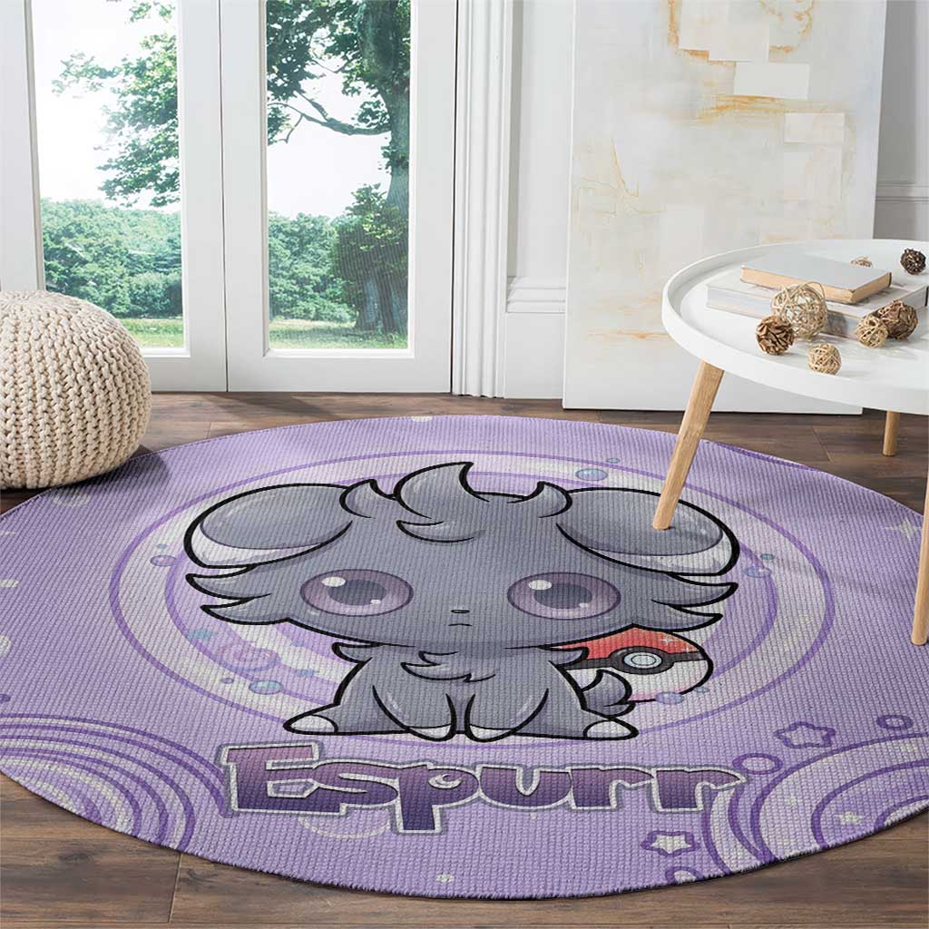 Espurr Round Carpet Hypnotic Pastel Psychic Swirl Art